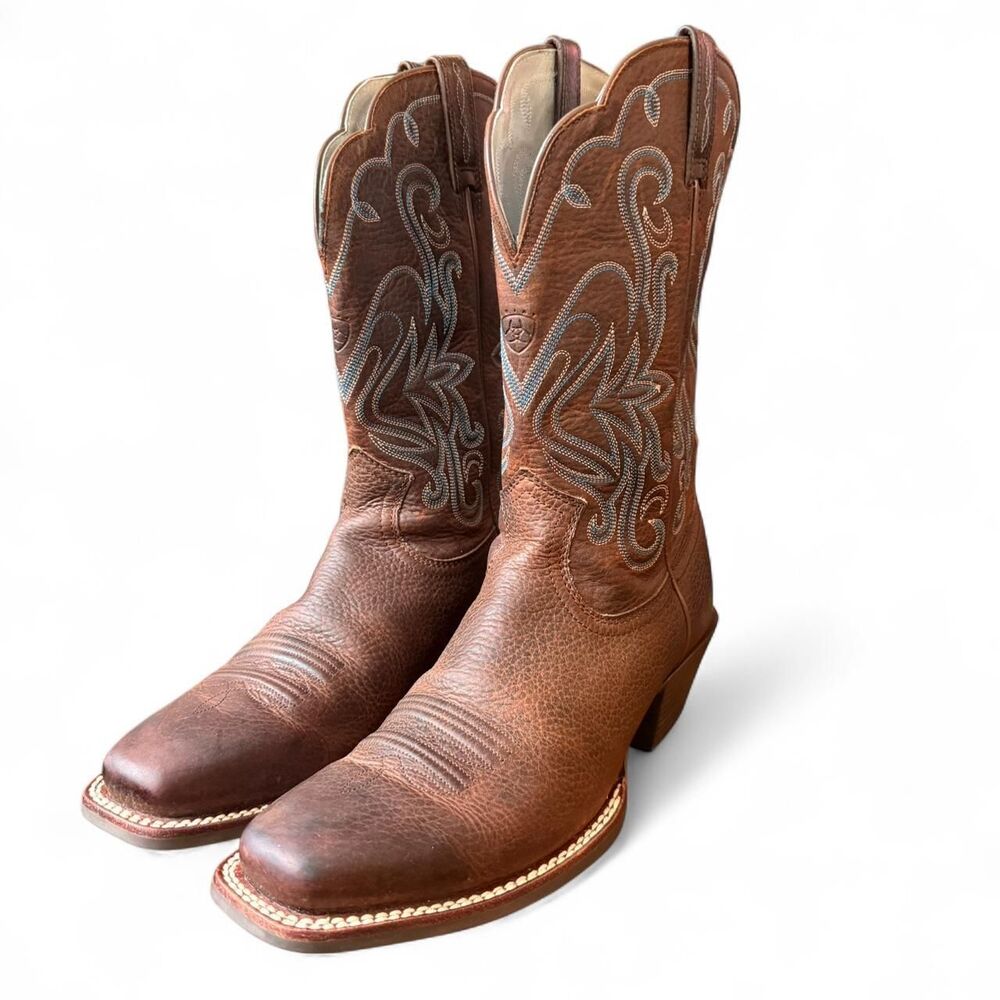 Ariat Legend Western Cowboy Boots Brown Oiled Leather Square Toe Women’s Size 10